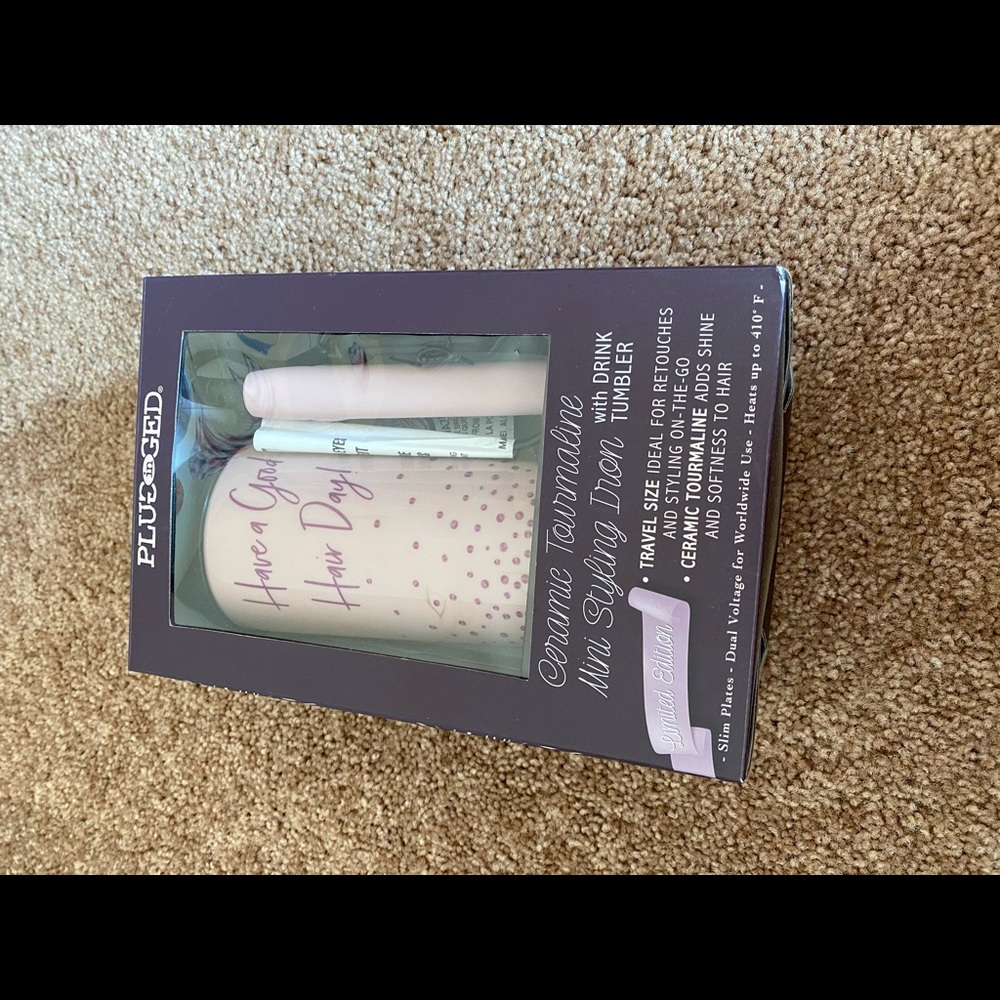 Travel size Hair styling iron with tumbler